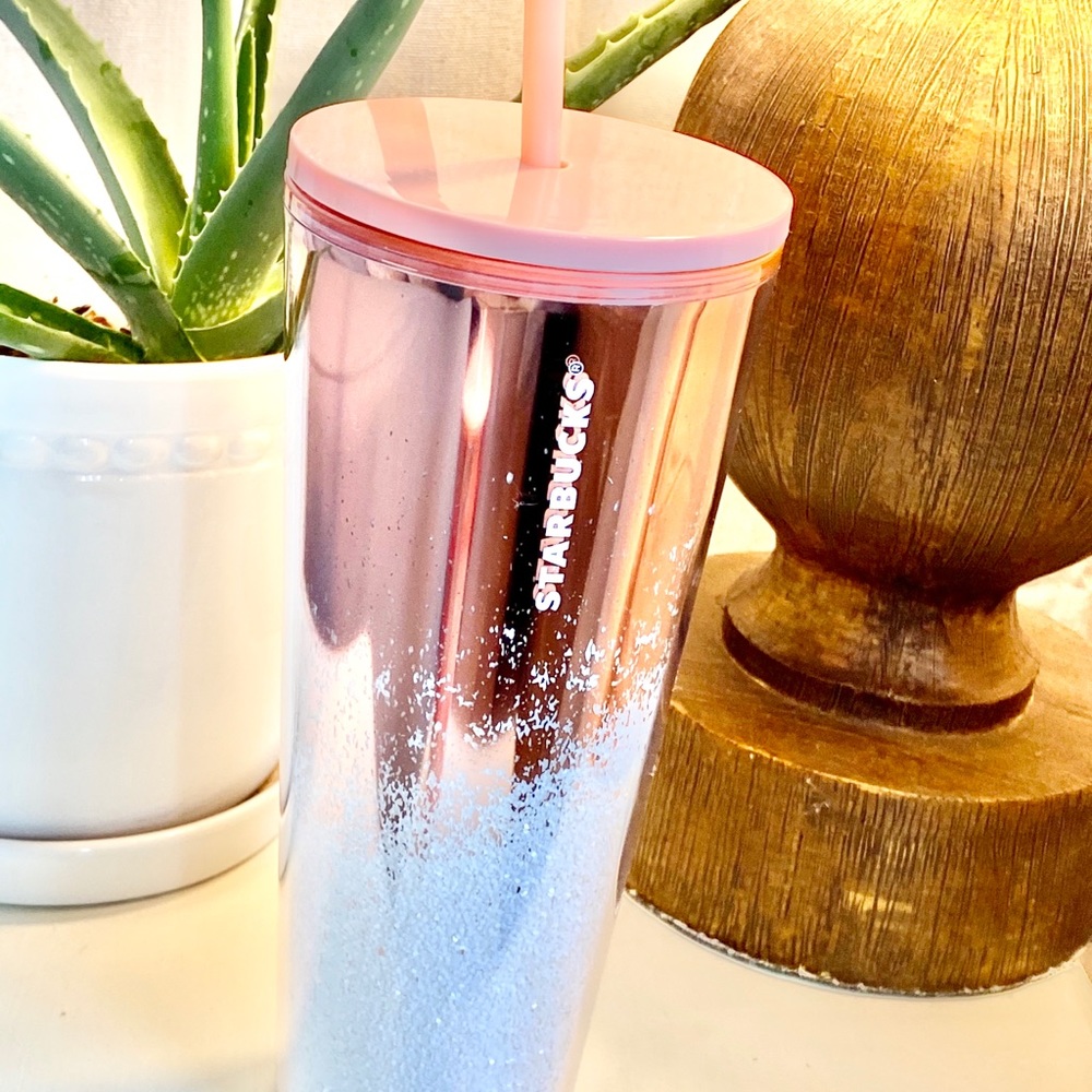 Starbucks Pink Rose White Ombre Cascading Snow